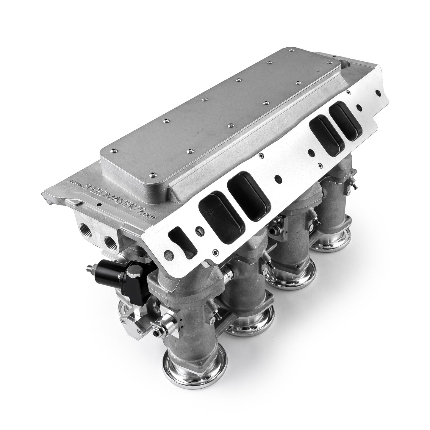Sistema de colector de admisión EFI de 8 pilas y corriente descendente para Chevy BBC 454, acabado satinado