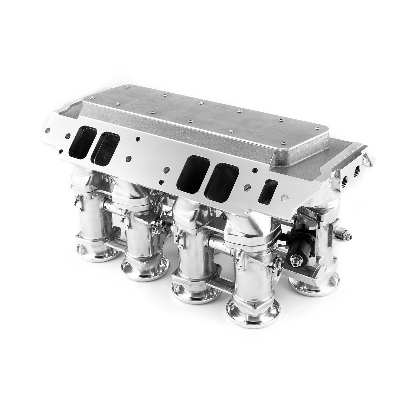 Sistema de colector de admisión EFI de 8 pilas y corriente descendente para Chevy BBC 454, completamente pulido