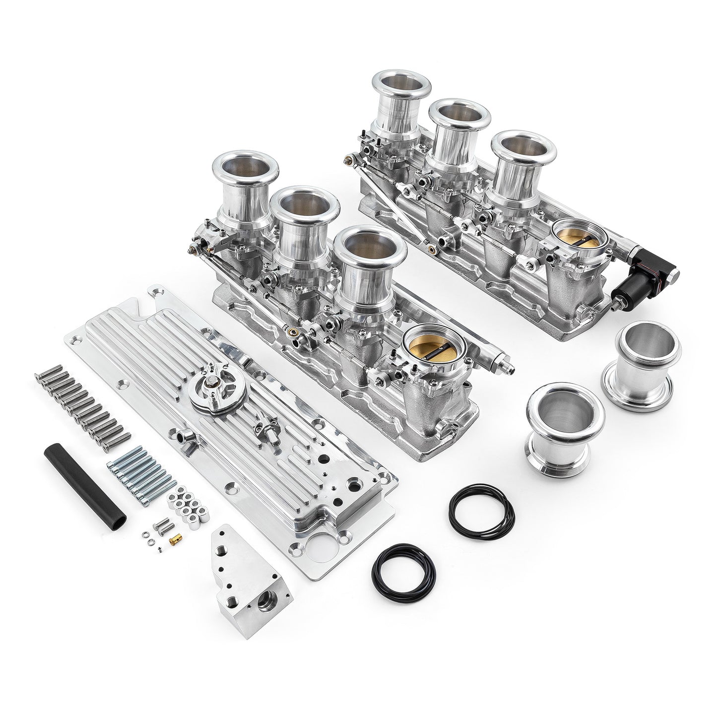 Sistema de colector de admisión de pila EFI de tiro descendente para Chevy GM LS3, completo y pulido