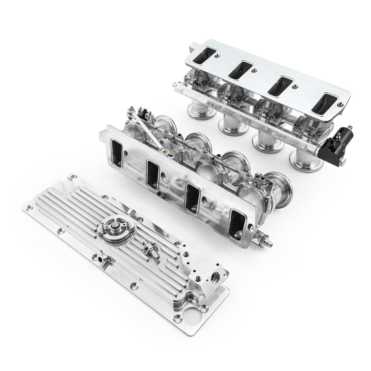 Sistema de colector de admisión de pila EFI de tiro descendente para Chevy GM LS3, completo y pulido