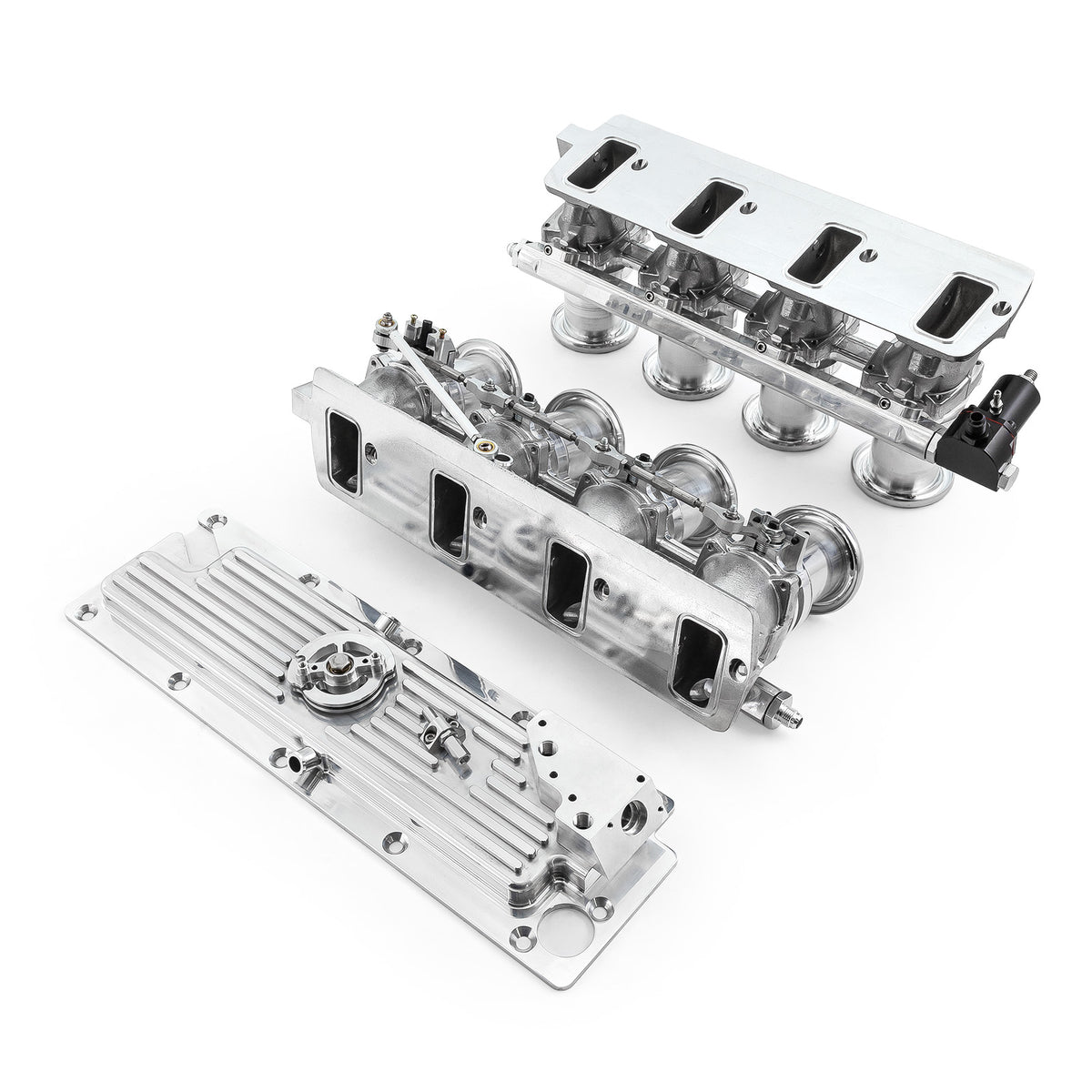 Sistema de colector de admisión de pila EFI de tiro descendente para Chevy GM LS3, completo y pulido