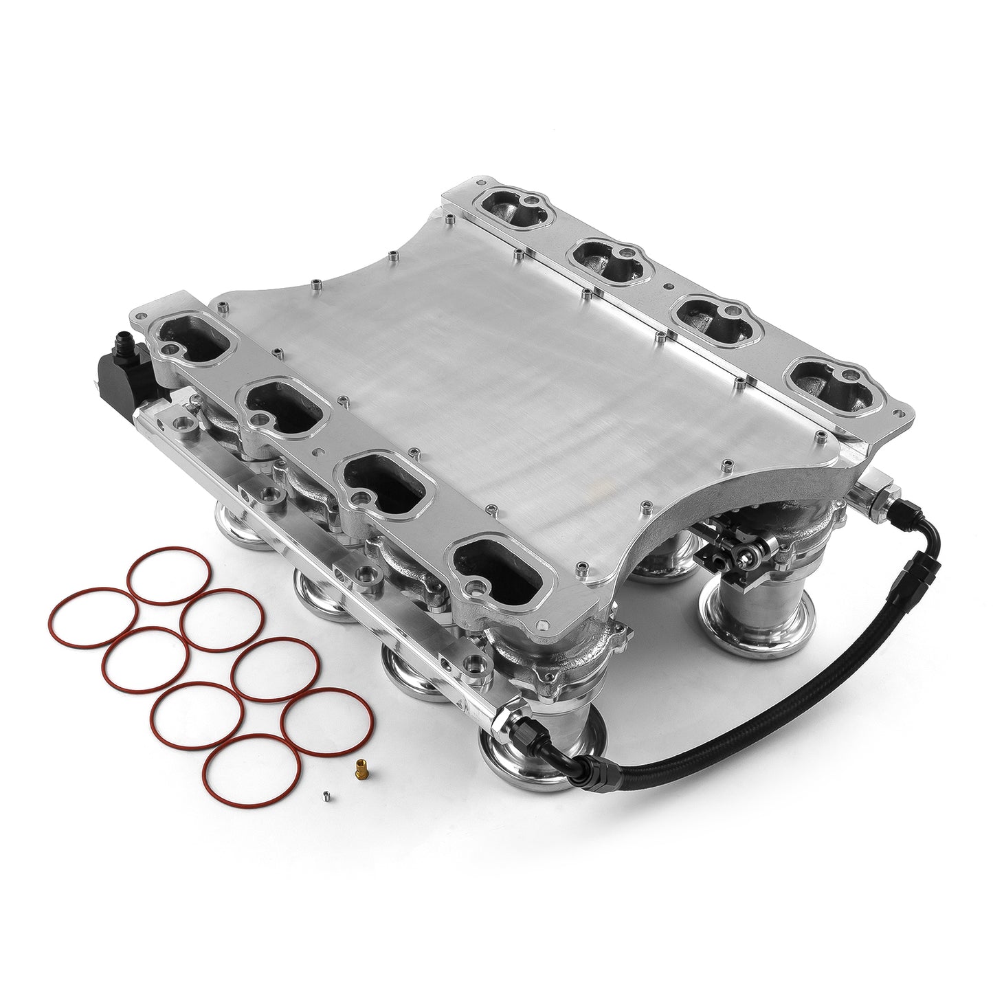Sistema de colector de admisión EFI de 8 pilas y corriente descendente para Ford Coyote, completo y pulido