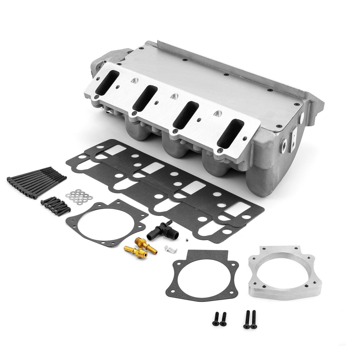 Colector de admisión de aire Chevy LS2 EFI de 96 mm y 4 pernos (satinado)