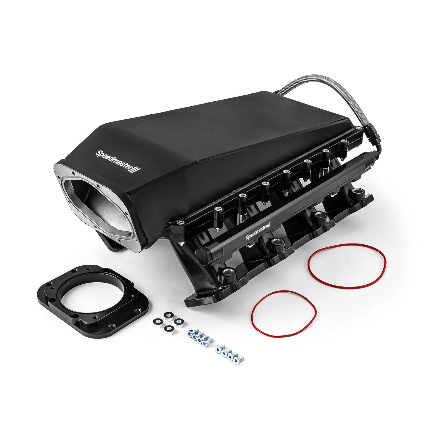 Colector de admisión EFI de 4 pernos, 98 mm, fabricado en negro, para Chevy LS3, 2 piezas, Ram Air