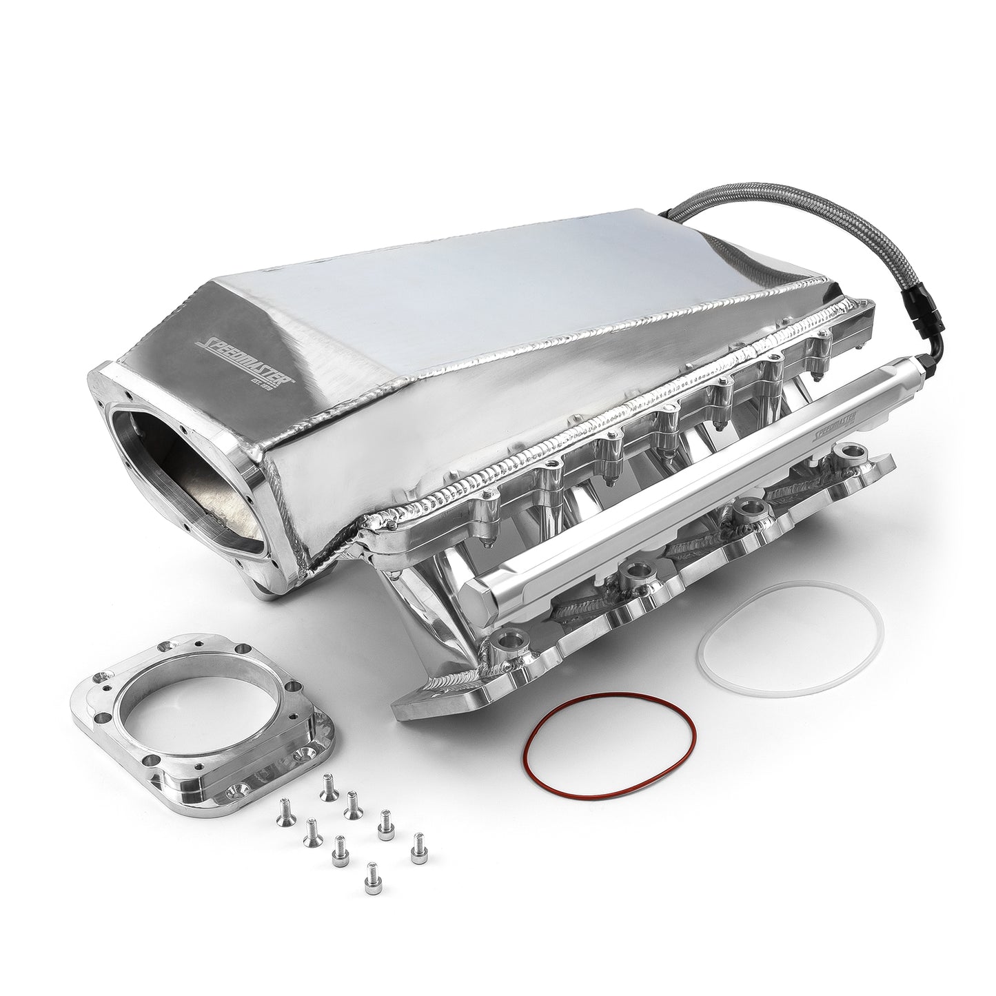 Colector de admisión EFI de 4 pernos, 98 mm, fabricado por Ram Air, para Chevy GM LS3, 2 piezas, pulido