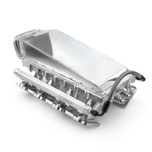 Chevy GM LS3 2pc Fabricated Ram Air 98mm 4 Bolt EFI Intake Manifold Polished