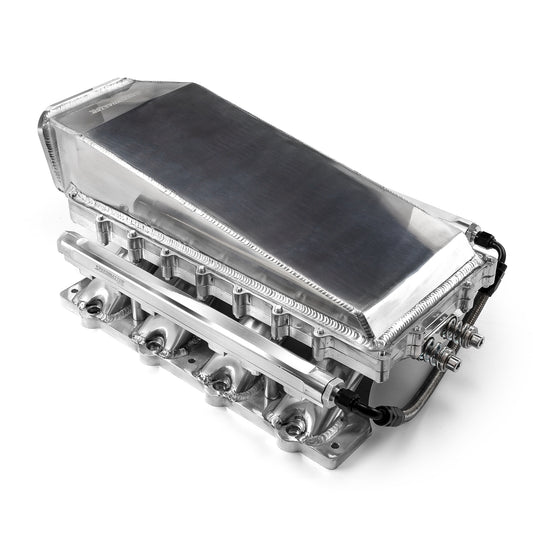 Colector de admisión EFI de 4 pernos, 98 mm, pulido, fabricado en Ford Coyote 5.0L, 2 piezas, de bajo ariete