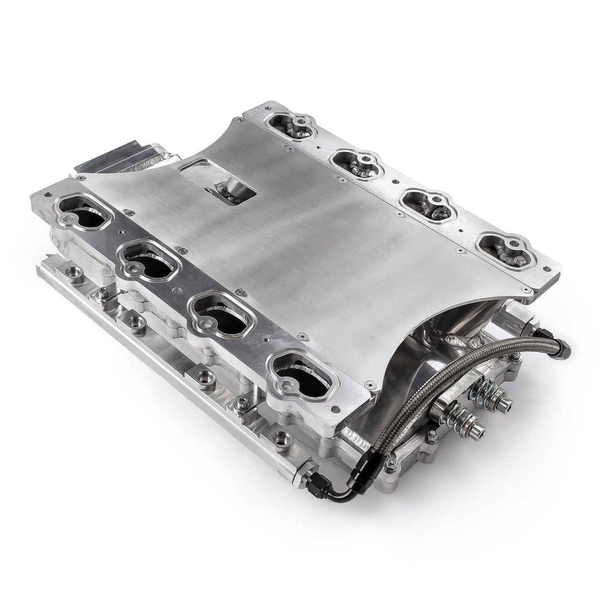 Ford 5.0L Coyote 2pc Fabricated Low Ram Air 98mm 4 Bolt EFI Intake Manifold Polished