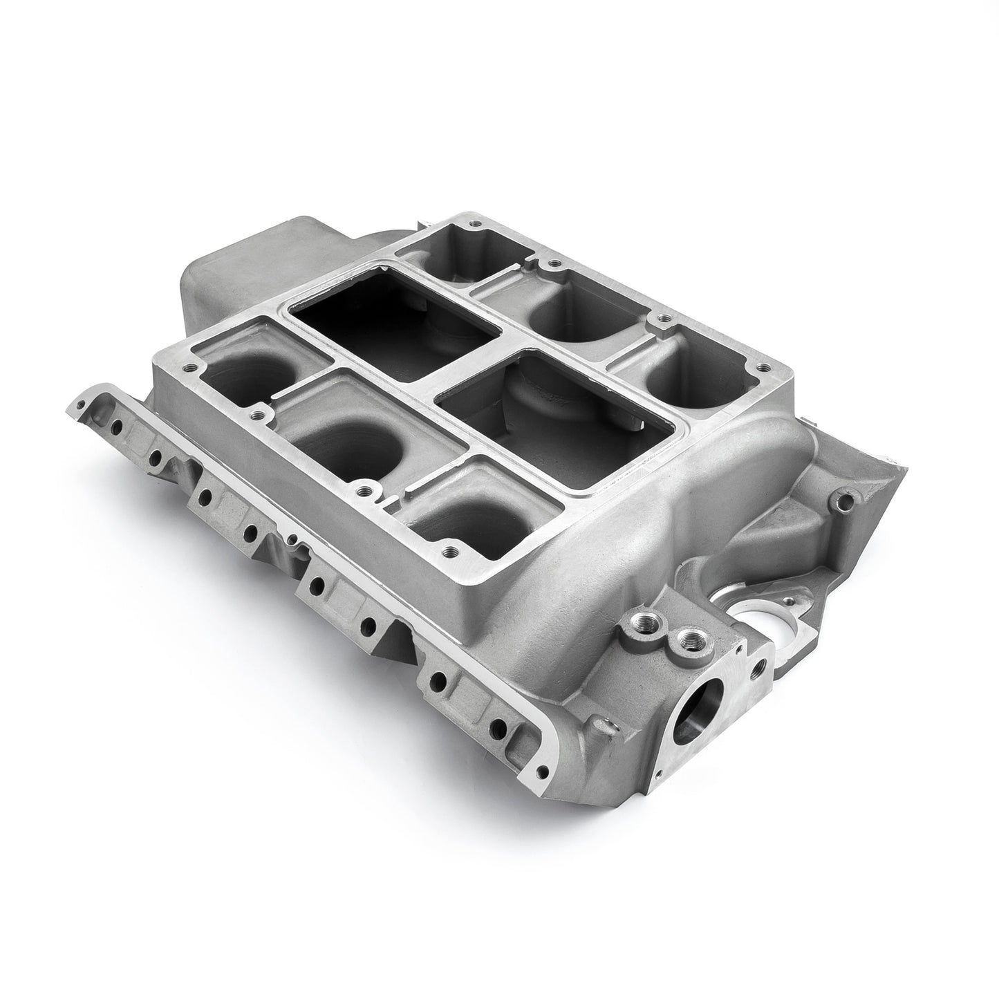 Colector de admisión de aluminio para supercargador Ford FE 390 428 6-71 8-71, satinado