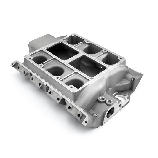 Colector de admisión de aluminio para supercargador Ford FE 390 428 6-71 8-71, satinado