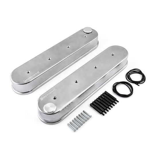 Tapas de válvulas de aluminio pulidas para Chevy GM LS1, LS2, LS3, LS6 y LS7