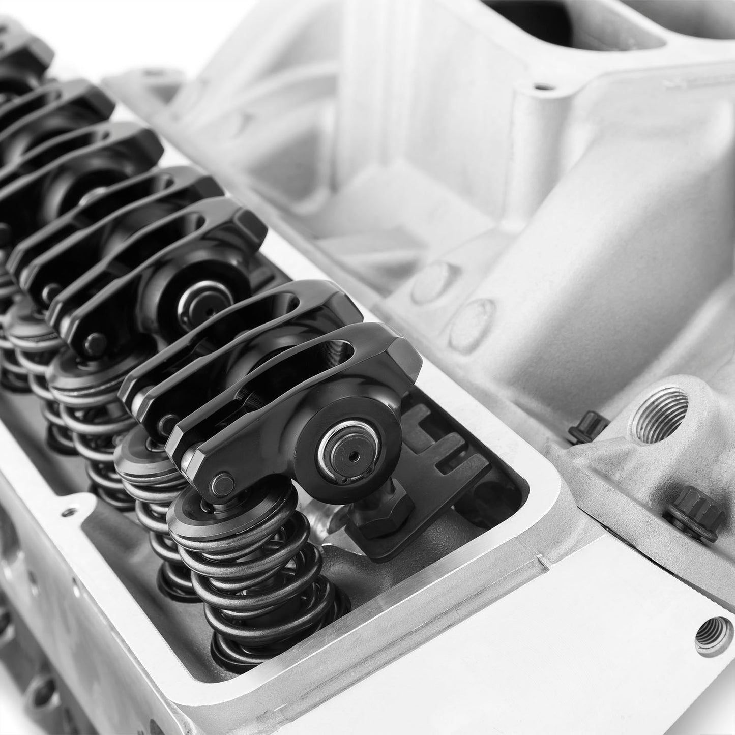 Kit combinado de culata recta para Chevy SBC 350 (taqué plano sólido/mecánico)