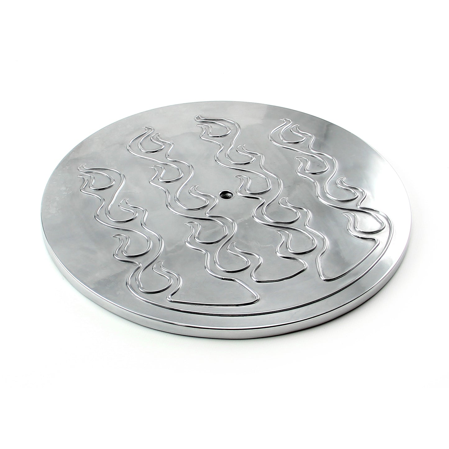 14" Aluminum Round Flamed Air Cleaner Top - Polished