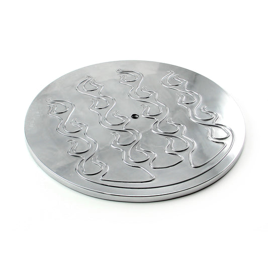 14" Aluminum Round Flamed Air Cleaner Top - Polished