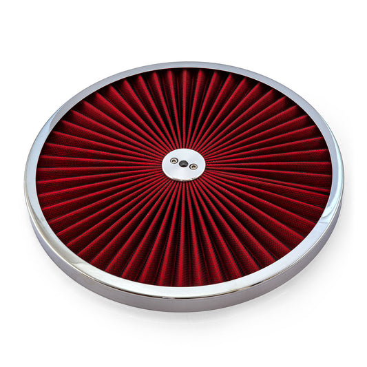 Filtro de aire lavable de estilo extremo de 14" con anillo exterior cromado