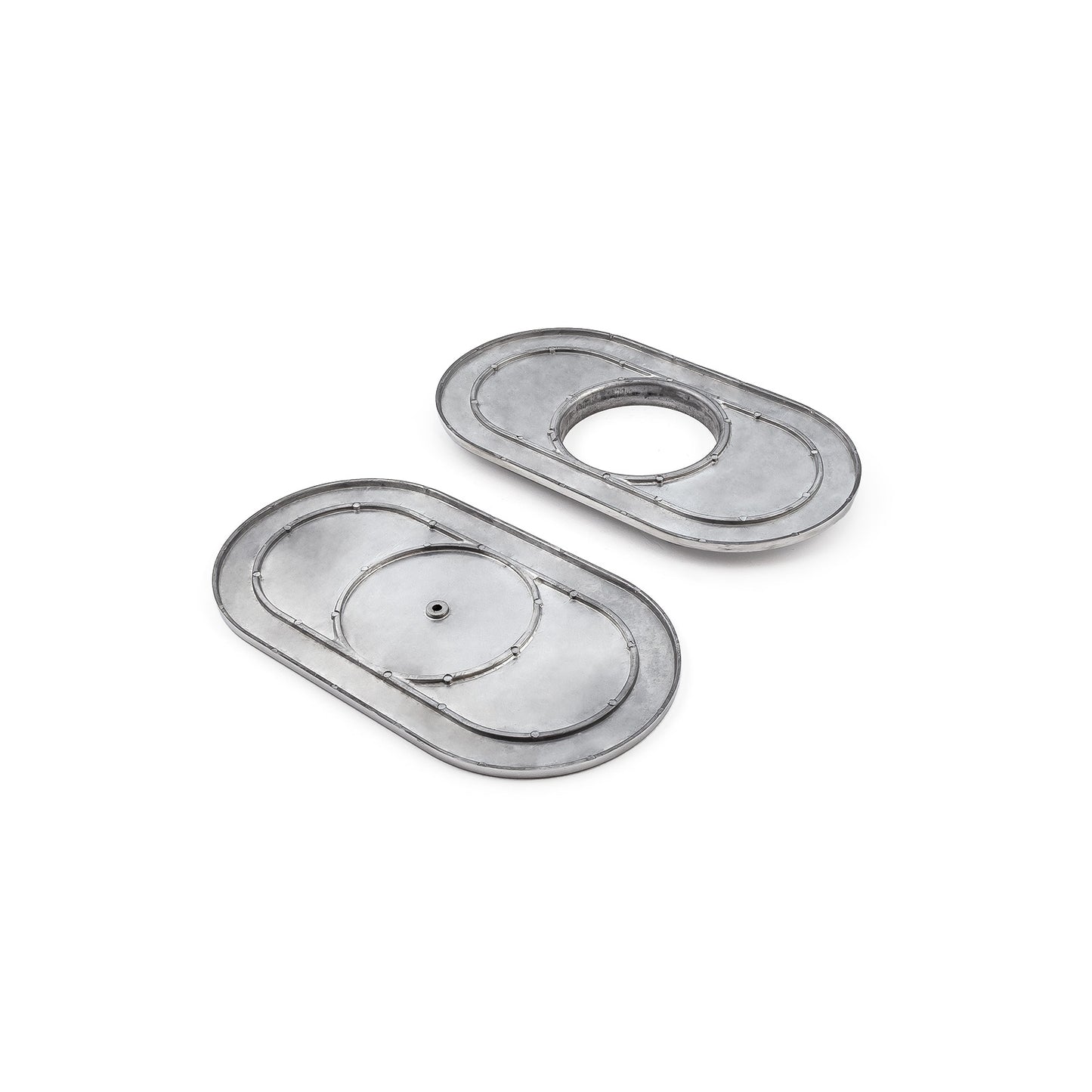 Kit de filtro de aire de aluminio pulido liso ovalado de 15" x 2"