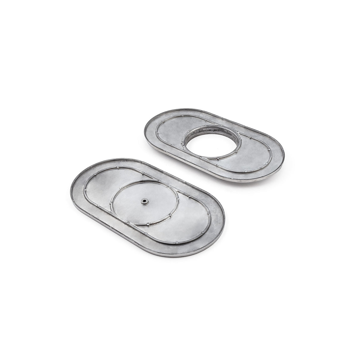 Kit de filtro de aire de aluminio pulido liso ovalado de 15" x 2"