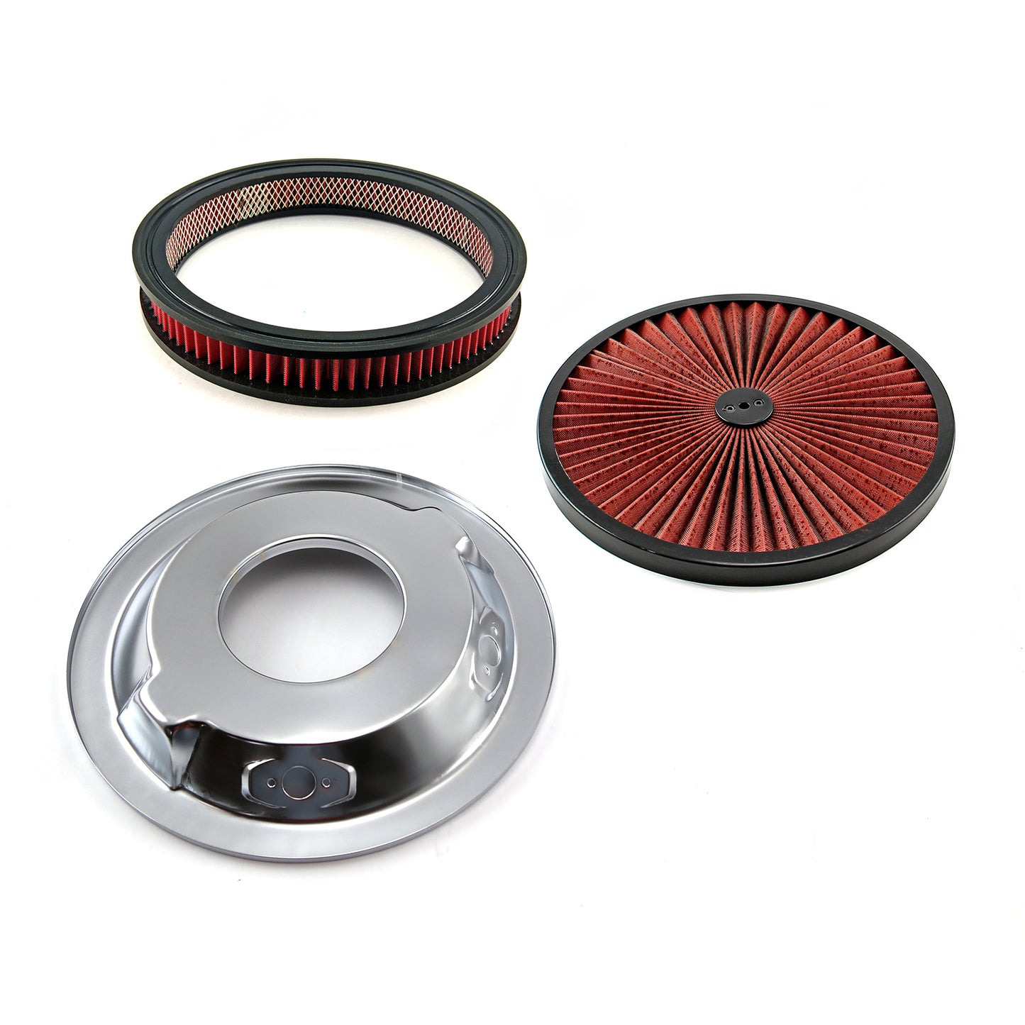 Kit de filtro de aire de 14" x 2" con elemento lavable Extreme Top y base abatible con anillo negro