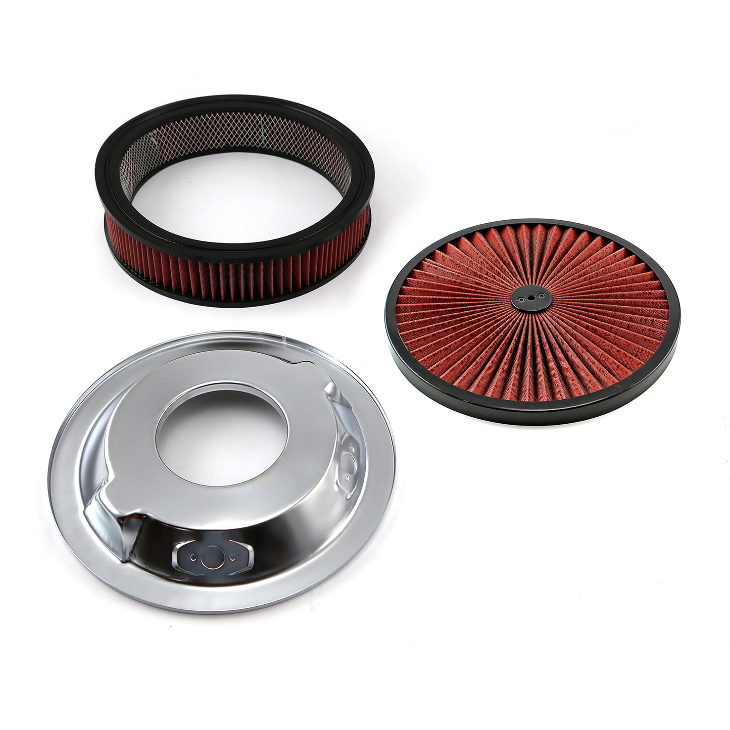 Kit de filtro de aire de base abatible con elemento lavable Extreme Top de 14" x 3" y anillo negro