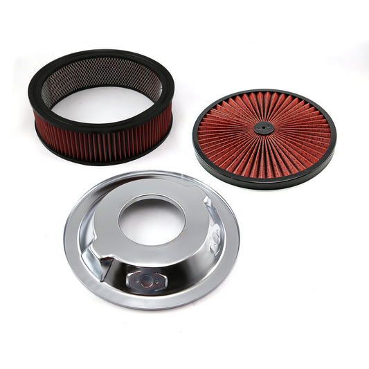 14" x 4" Washable Element Extreme Top w/Black Ring Dropped Base Air Cleaner Kit