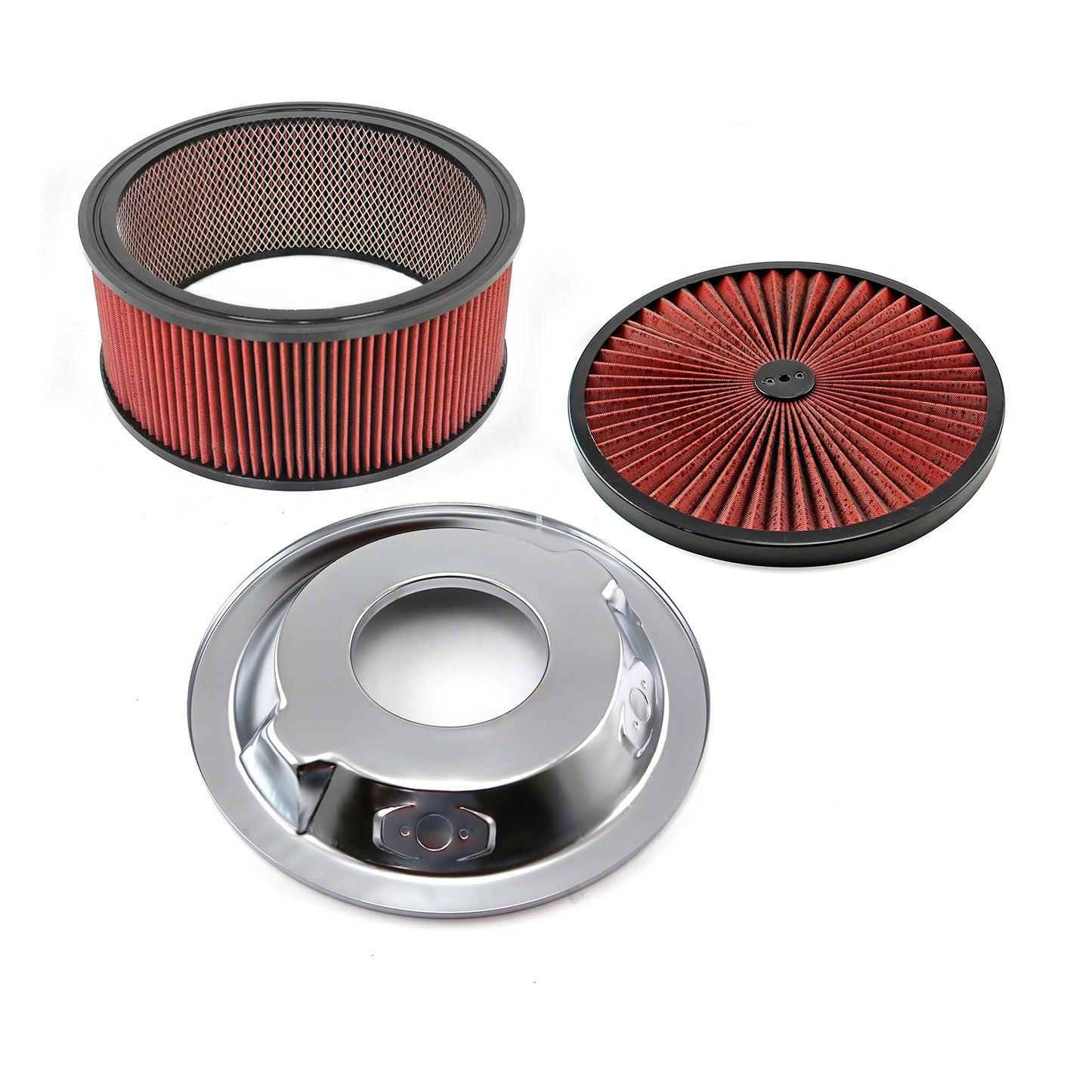 Kit de filtro de aire de 14" x 6" con elemento lavable Extreme Top y base abatible con anillo negro