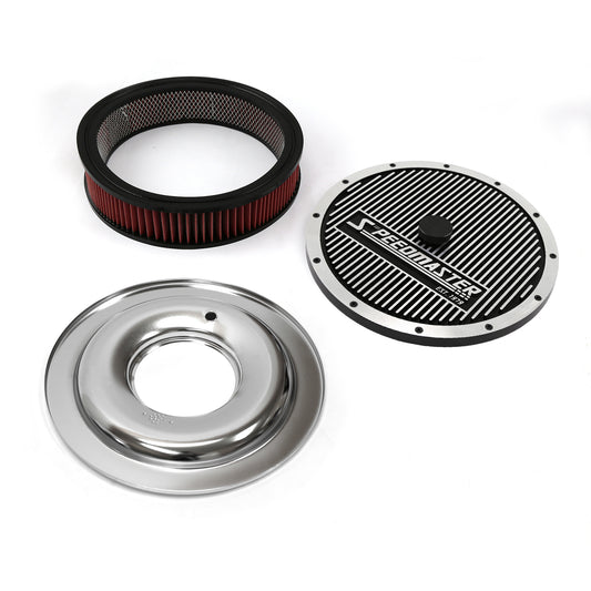 Kit de purificador de aire de base plana superior Elite con elemento lavable de 14" x 3"