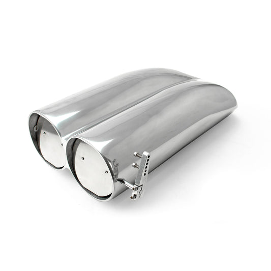 Polished Aluminum Dual Carburetor Shotgun Smooth Hood Scoop