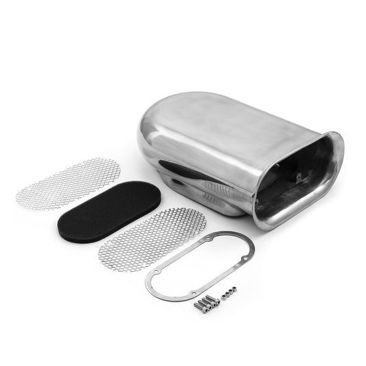 Polished Aluminum Single Carburetor Hilborn Style Hood Scoop