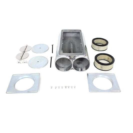 Polished Aluminum Single & Dual Carburetor Shotgun Smooth Hood Scoop