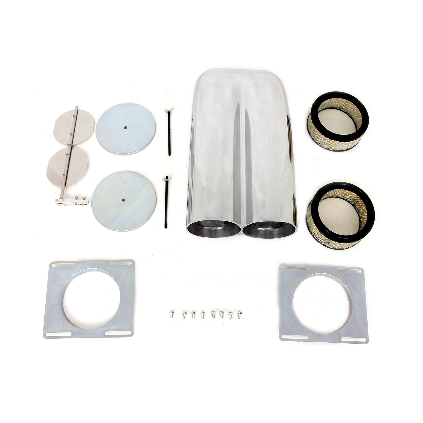 Polished Aluminum Single & Dual Carburetor Shotgun Smooth Hood Scoop