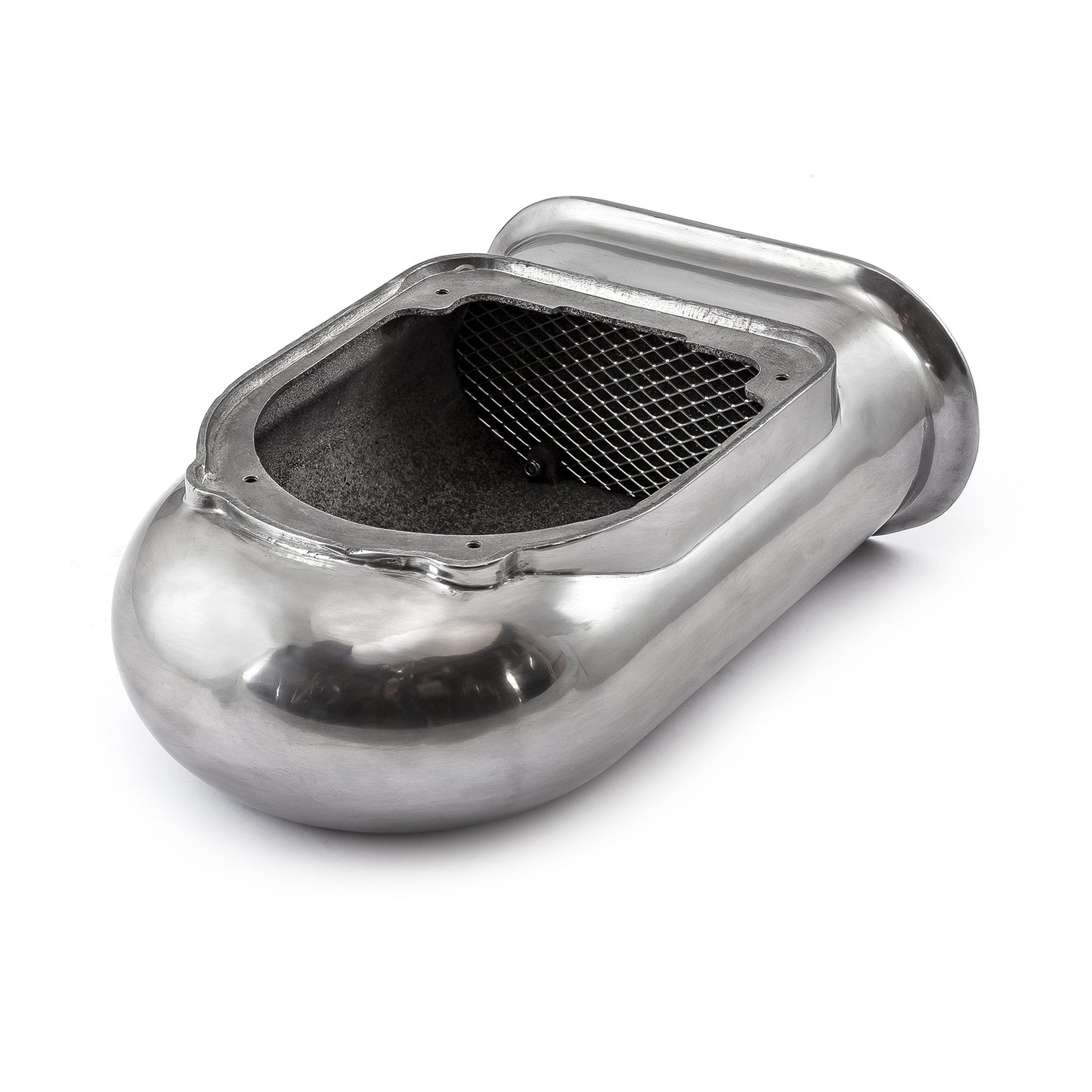 Polished Aluminum Single Carburetor Hilborn Style Ribbed Hood Scoop