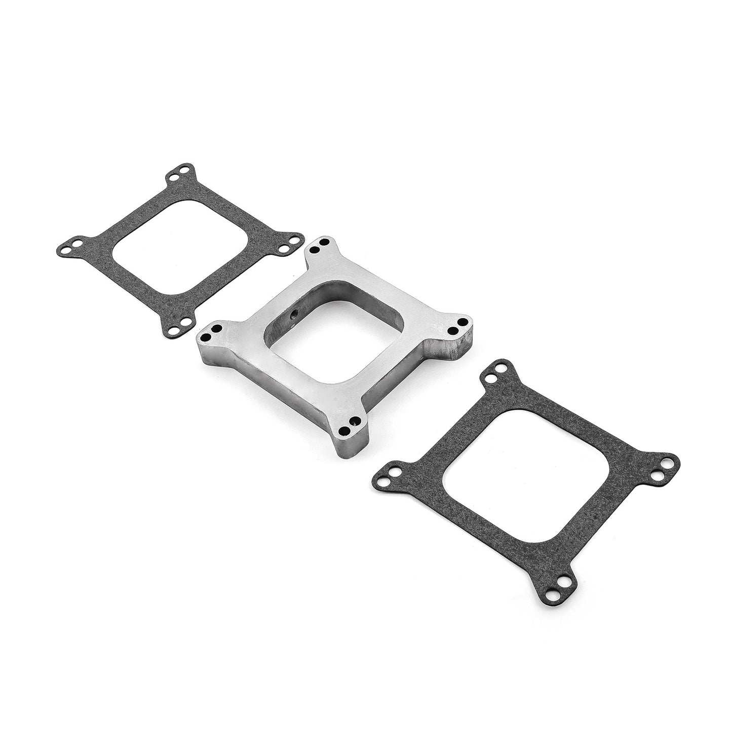 Espaciador de carburador abierto de aluminio de 1" con tubo de vacío