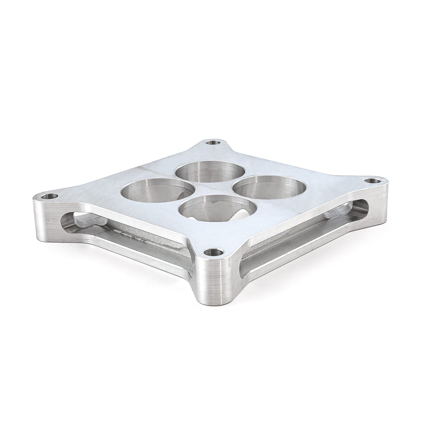 Espaciador de carburador de aluminio 4150 de 1" mecanizado por CNC, diámetro cuadrado, 4 puertos