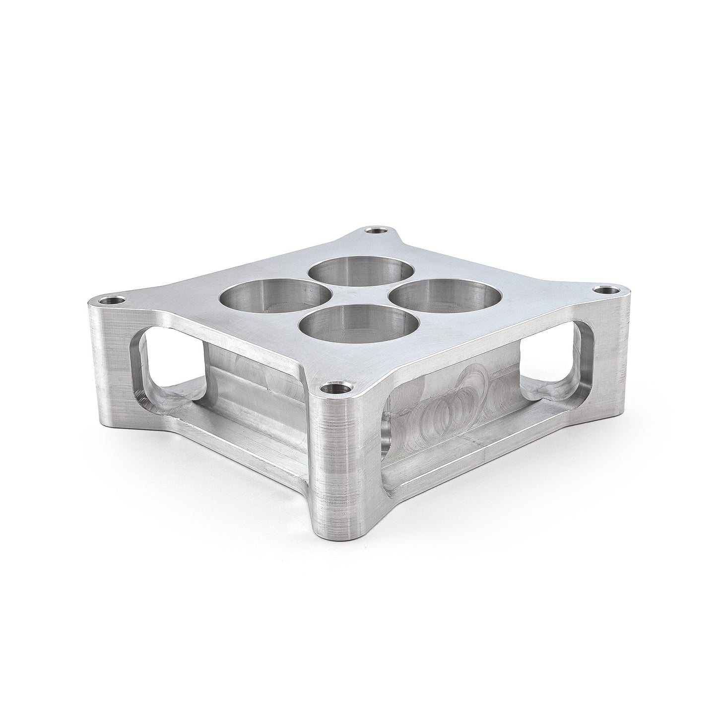 Espaciador de carburador de aluminio 4150 de 2" mecanizado por CNC, diámetro cuadrado, 4 puertos