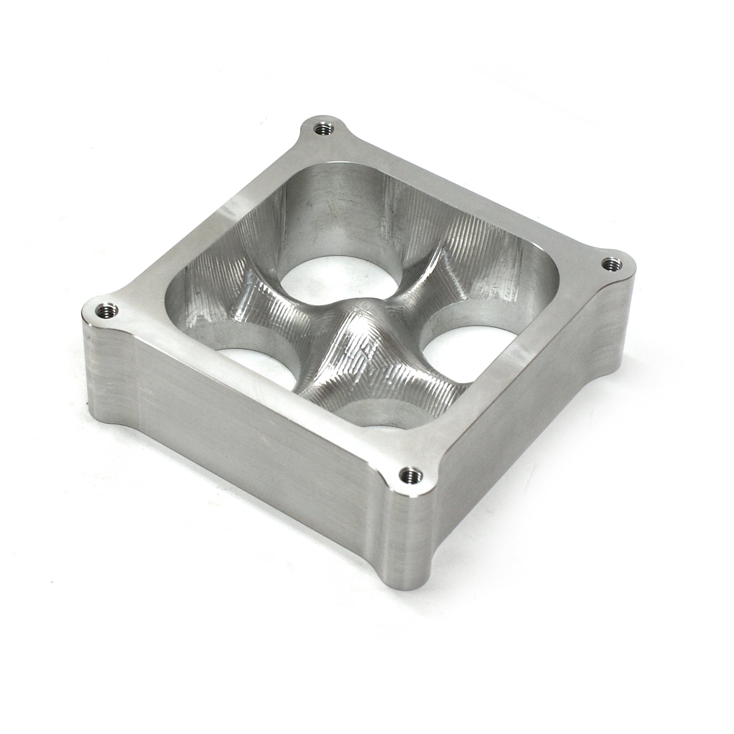 Espaciador de carburador de aluminio 4500 de 2" mecanizado por CNC, diámetro cuadrado, 4 puertos