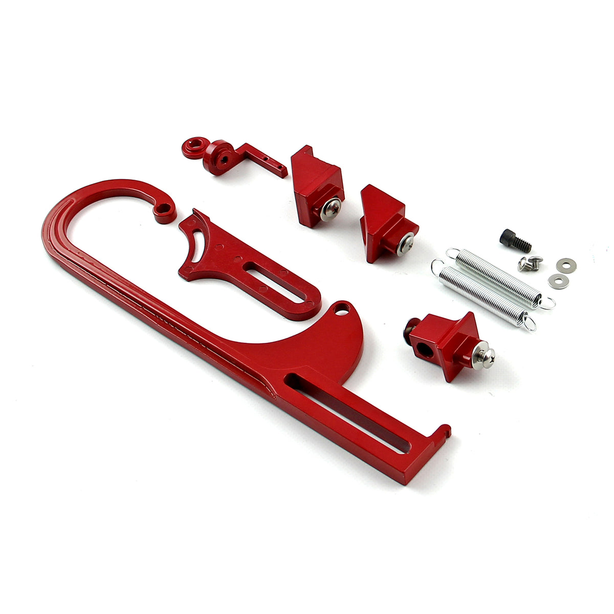Carburetor Throttle Cable Bracket Kit - Red w/ Return Springs and Mount