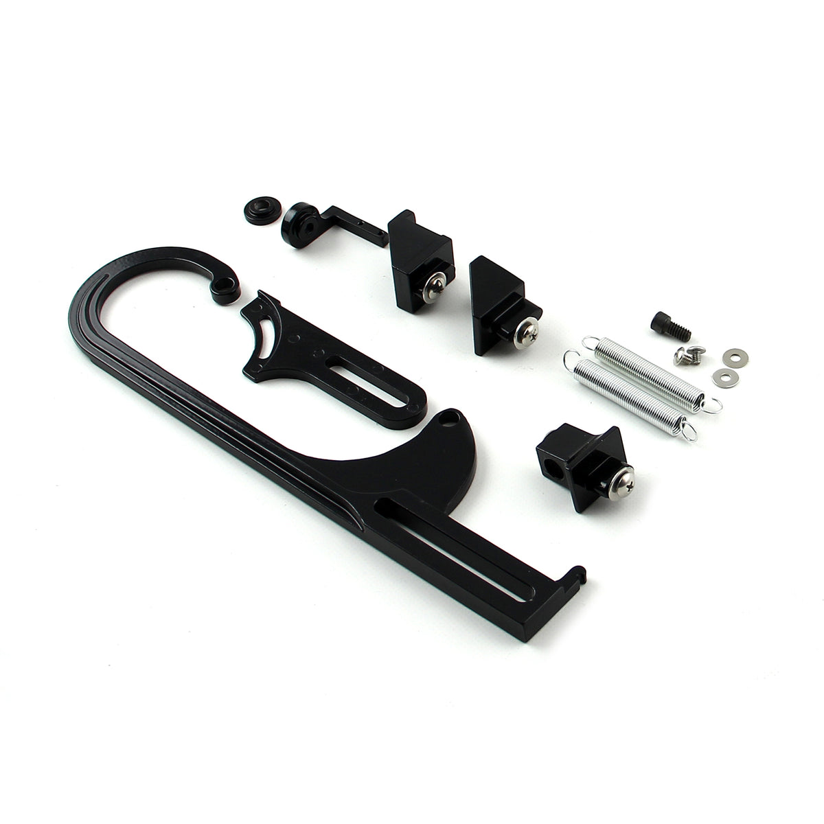 Carburetor Throttle Cable Bracket Kit - Black w/ Return Springs and Mount