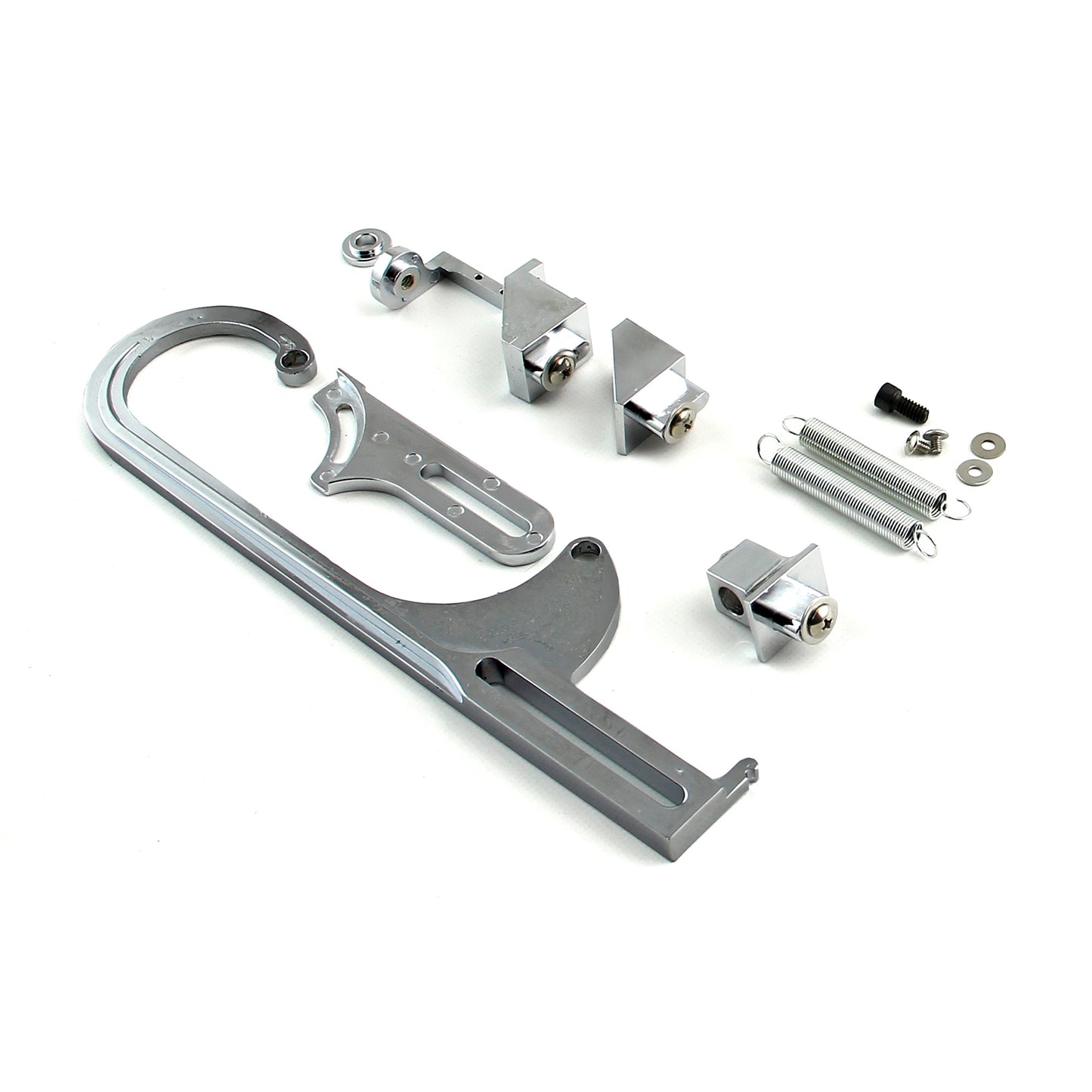 Carburetor Throttle Cable Bracket Kit - Polished w/ Return Springs and Mount