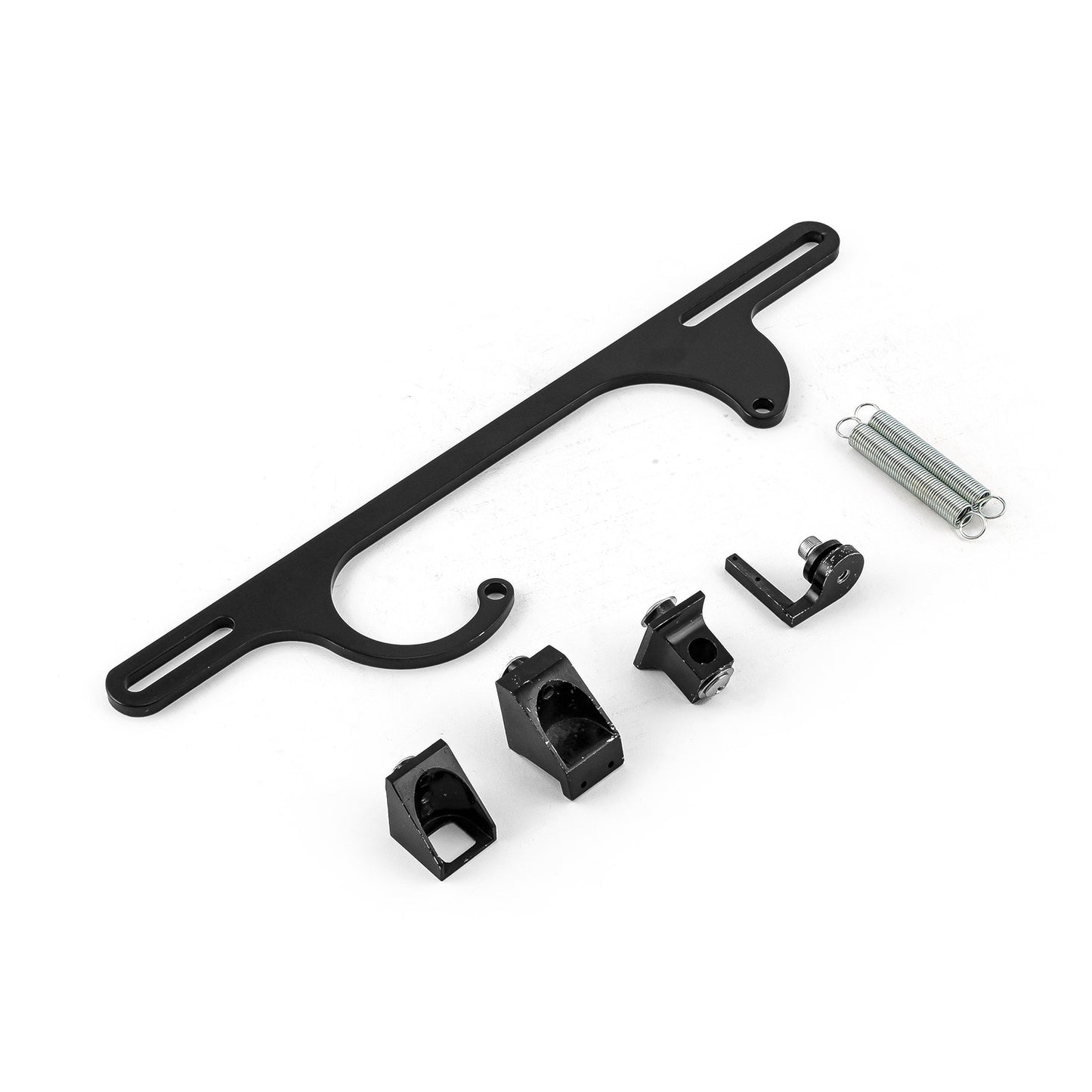 Carburetor Throttle Cable Bracket Kit w/ Return Springs - Billet Black