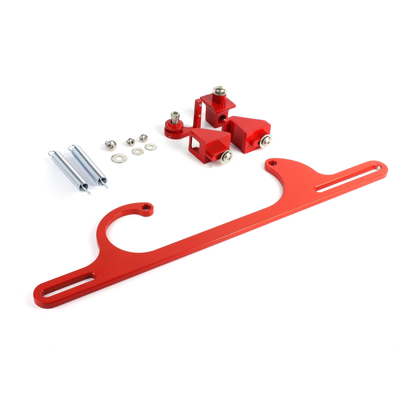 Kit de soporte de cable del acelerador del carburador con resortes de retorno - Rojo billet
