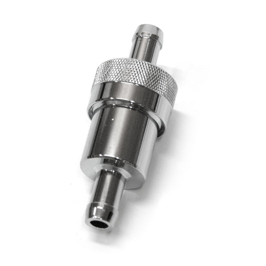 Fuel Filter 3/8" Inlet & Outlet Chrome w/ Bronze Element