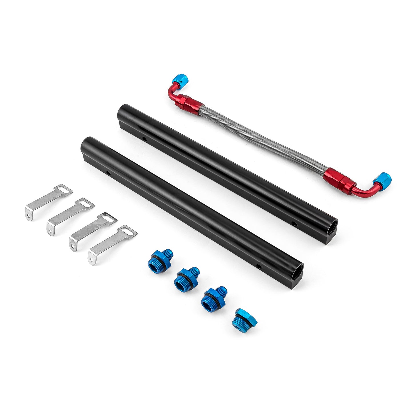 Kit de riel de inyector de combustible de aluminio billet para Chevy BBC 454 (negro)