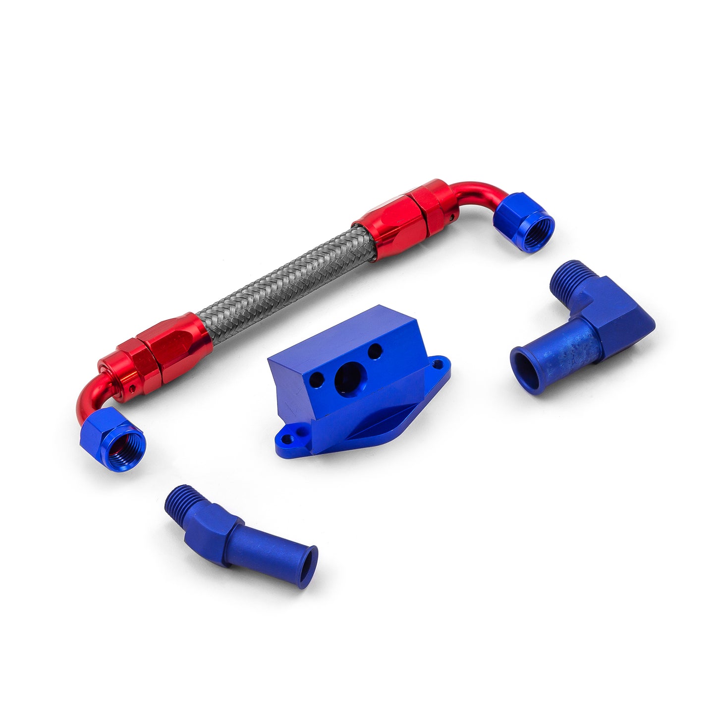 Ford 302 351 5.0L 5.7L Billet Aluminum Fuel Injector Rail Kit (OEM Angled)