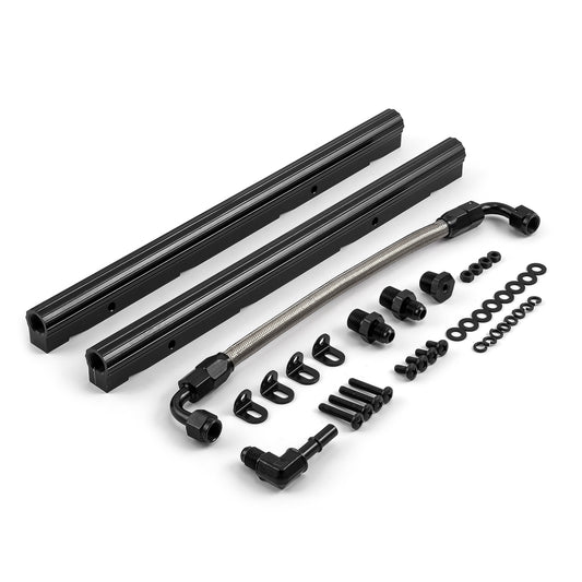 Kit de riel de inyector de combustible de aluminio billet de repuesto original para Chevy LS2 LS7 2005-2006 (negro)