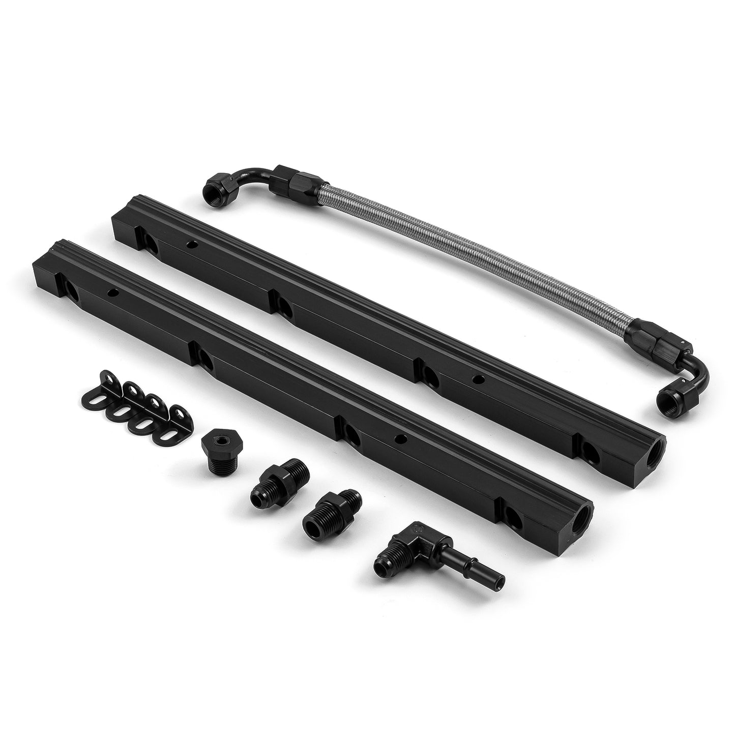 Kit de riel de inyector de combustible de aluminio billet de repuesto original para Chevy LS2 LS7 2005-2006 (negro)
