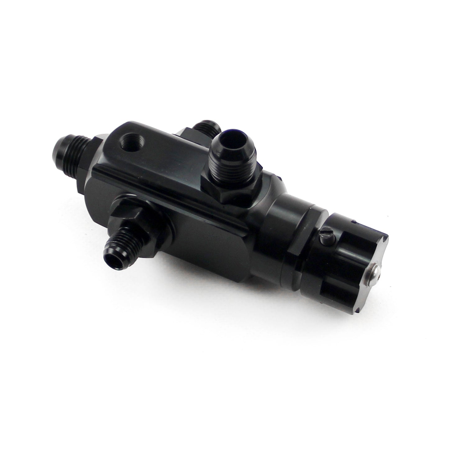 Regulador de presión de combustible ajustable de 2 puertos, estilo de retorno de palanquilla universal, negro