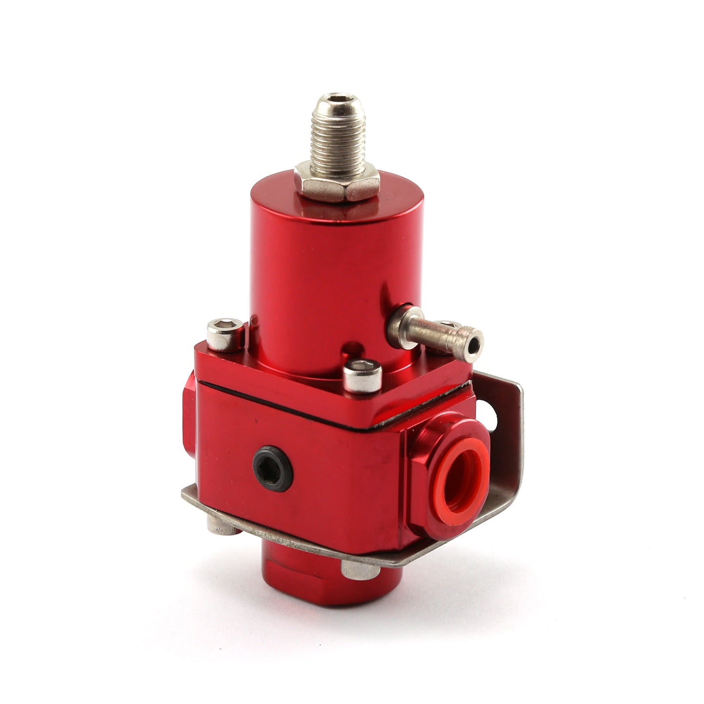 Regulador de presión de inyección de combustible EFI universal de 3/8" NPT rojo con puerto de referencia de refuerzo