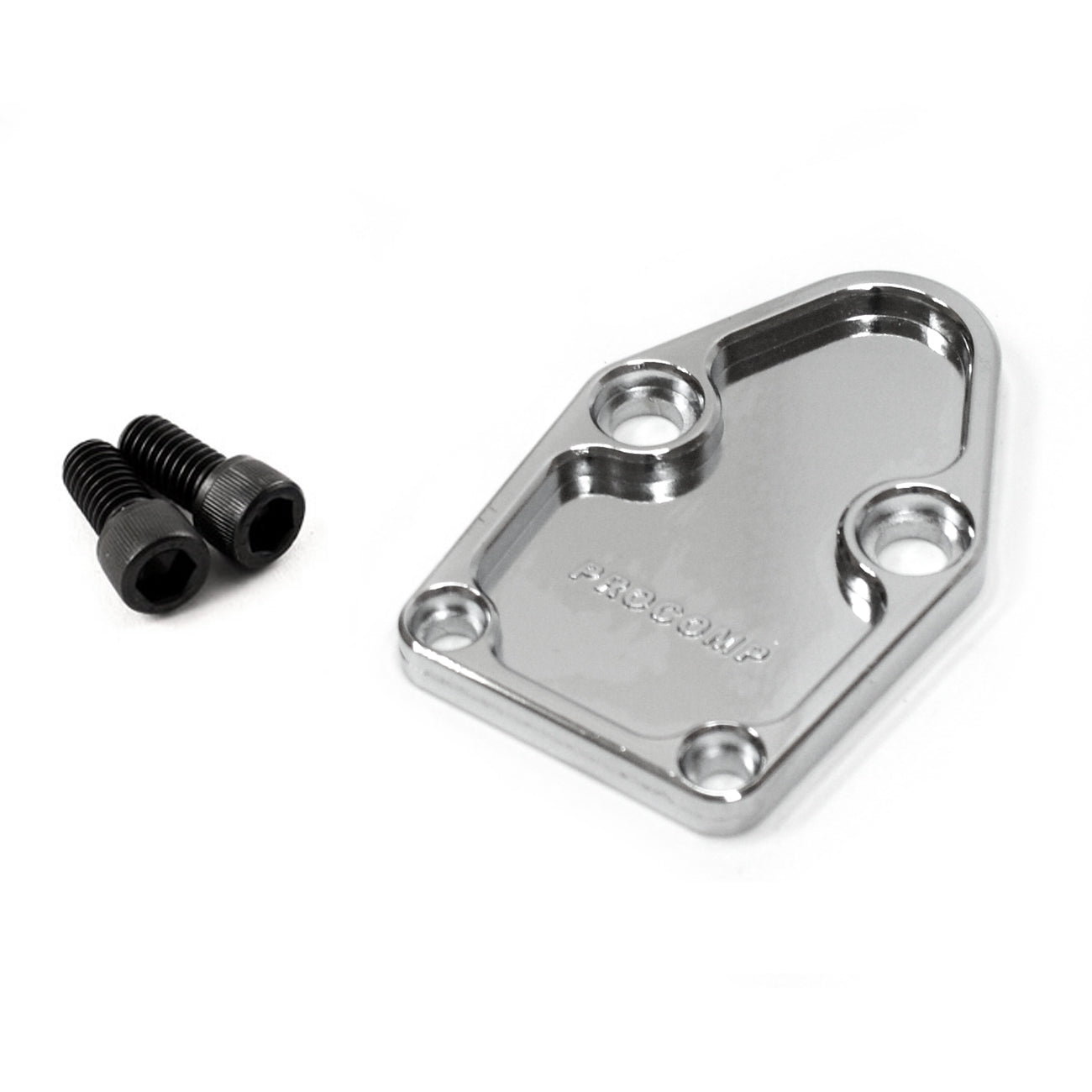 Chevy SBC 350 Fuel Pump Block-Off Plate Chrome