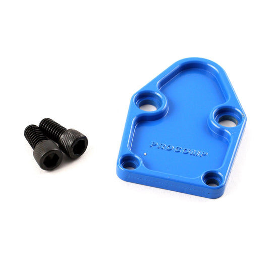 Chevy SBC 350 Fuel Pump Block-Off Plate Blue