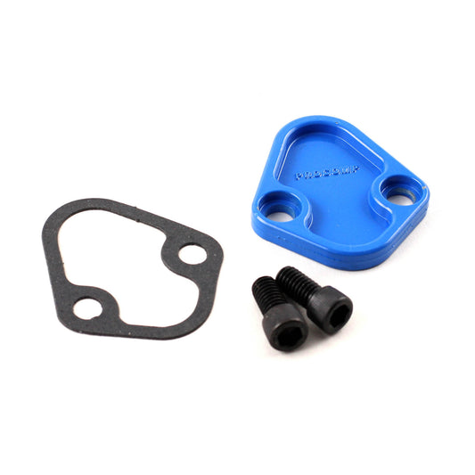 Universal Chevy BBC Ford SB BB Chrysler Fuel Pump Block-Off Plate Blue